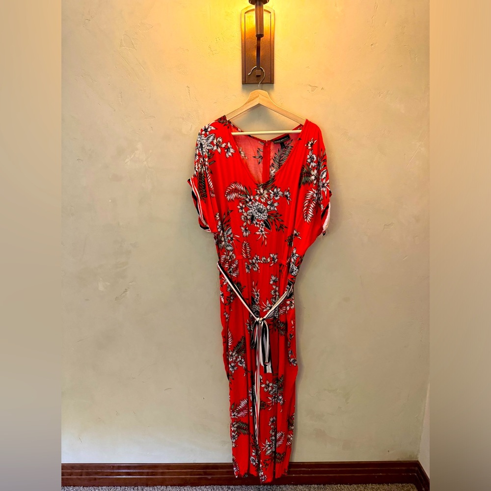 Lane Bryant Tropical Print Jumpsuit